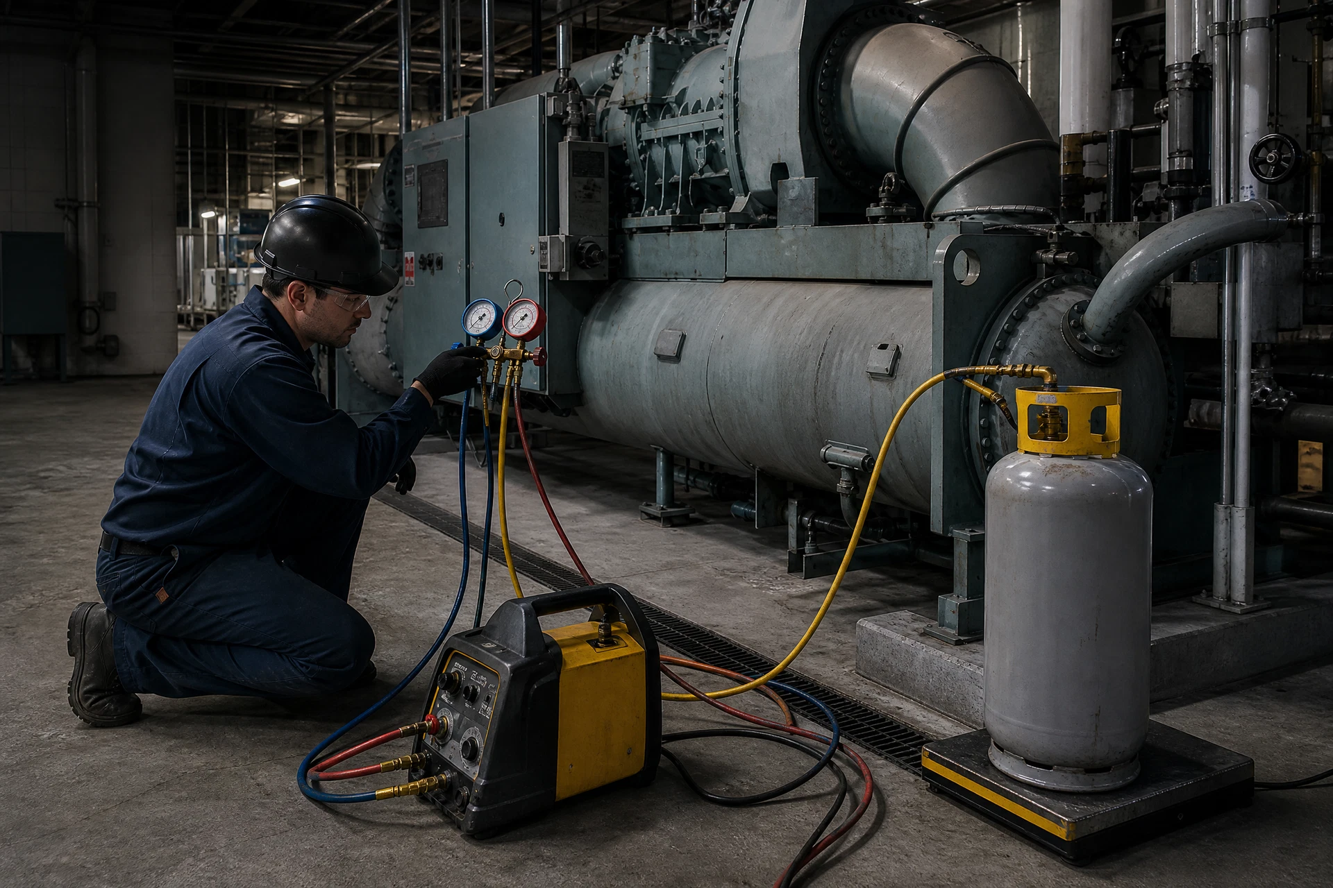 Industrial chiller tube-head and refrigerant project detail